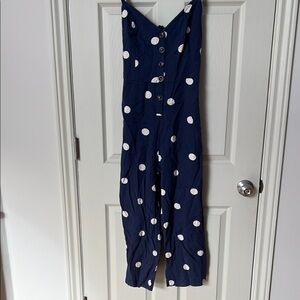63-Navy Polka Dot Jumpsuit